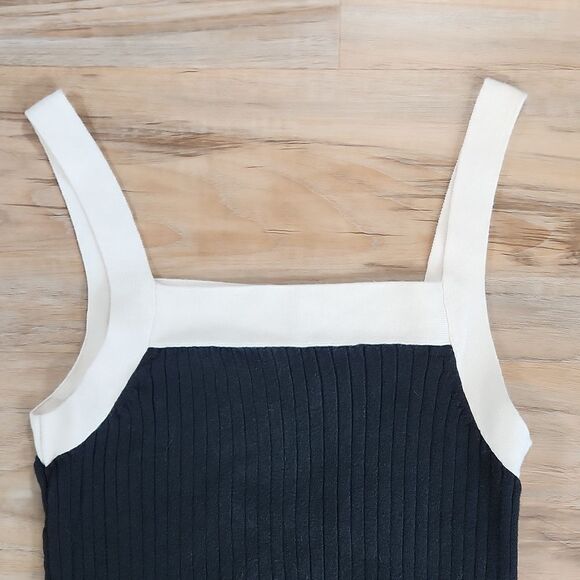 💜Vintage Old Navy Black & Cream Cardigan Sweater & Tanktop Set Small - Picture 10 of 13